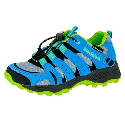 Imagen de Lico Fremont, Zapatillas Unisex niños, Azul/Gris/Verde (Gris Grau Blau Lemon), 25 EU