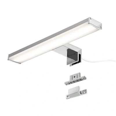 Imagen de Alpinaluz Aplique LED para Espejo de Baño 30 cm 8W 810lm Luz Blanca Neutra 4000K IP44 Aluminio Cromado Montaje en Espejo, Mueble o Pared Frontal y Descendente Moderna