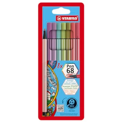 Imagen de Rotulador premium STABILO Pen 68 Estuche de cartón con 8 colores