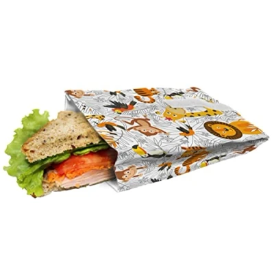 Imagen de NERTHUS FIH 882 Bolsa para Sandwich Reutilizable Safari, ecológica, Adaptable, facil de Limpiar y Apta Lavadora