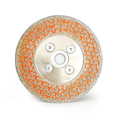 Imagen de BGTEC Hoja de Diamante Corte y Esmerilado 2 en 1 105 mm para Mármol Granito Piedra Ingeniería Revestimiento M14 un Solo Lado Brida