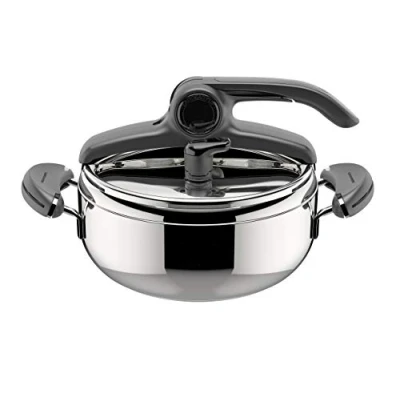 Imagen de Lagostina Mia Lagoeasy&#039;UP Olla a Presión 3,5 L en Acero Inoxidable 18/10 Ø 22 cm, Inducción y Gas, Apertura Fácil de la Tapa, Base Irradial Plus 3 capas, Apta para Lavavajillas