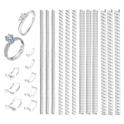 Imagen de Pack de 20 Tensores Anillos, Transparente Ajustador Tamaño Anillo Invisible, Ajuste Casi Cualquier