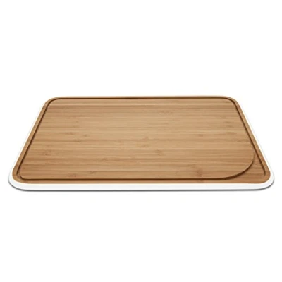 Imagen de Pebbly NBA098 Tabla de Cortar con Broma Mediana, Bambú, Blanco, M