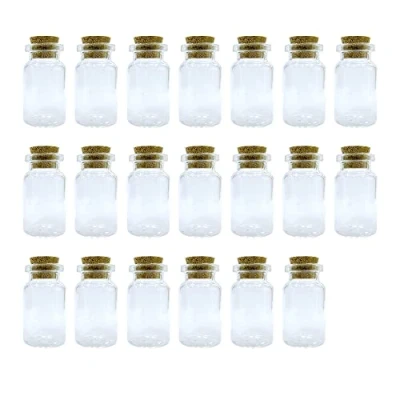 Imagen de WYAN 20 Pcs 7ML botellas Cristal pequeñas,Botellas De Cristal,Mini Frascos Herméticos,para Regalitos Boda, Fiesta, Especias y Mermelada