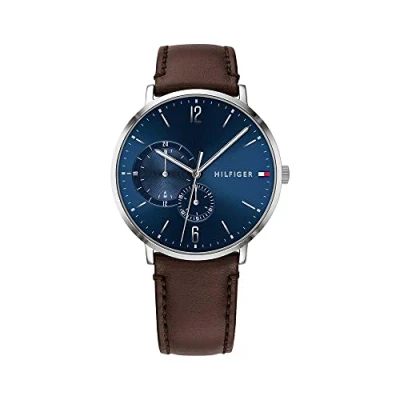 Imagen de Tommy Hilfiger Reloj Analógico de Cuarzo multifunción para hombre con Correa en piel Marrón oscuro 1791508
