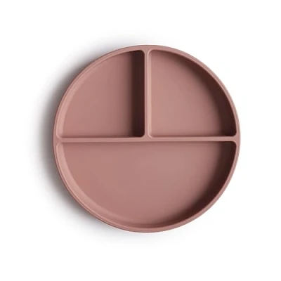 Imagen de mushie Platos de Silicona para Niños con Ventosa Antideslizante Accesorios Aprendizaje Bebés y Pequeños Sin BPA Resistente al Lavavajillas Microondas Cloudy Mauve