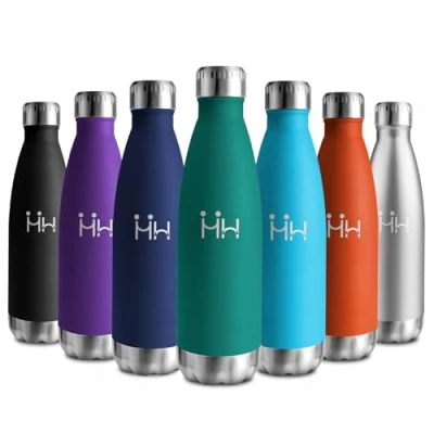 Imagen de Garrafa Termica 750ml, Botella Agua Acero Inoxidable sin BPA, Termo Reutilizable y A Prueba de Fugas, con Doble Pared para Oficina, Escuela, Deporte, Senderismo, Aire Libre