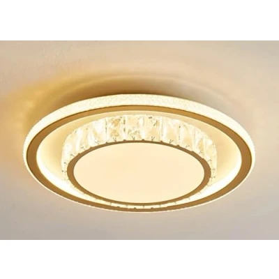 Imagen de Plafón de Techo Led 40W + con mando a distancia, Regulable 2700K 6500K blanco frío cálido e intensidad, 8000LM, clásico dorado, redondo Ø40cm