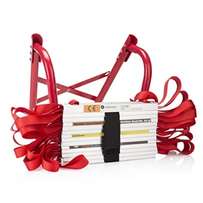 Imagen de Smartwares 10.015.18, Escalera de Emergencia Incendios 4,5 Metros Incluye Ganchos, Capacidad 450 kg, BBVL, Rojo