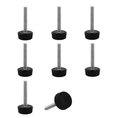 Imagen de SKIR&#039;CO 8 patas niveladoras de muebles M5 x 30 mm, redondas metal ajustables, vástago roscado, pie nivelador
