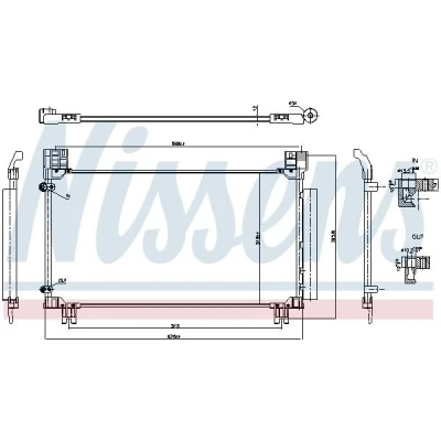 Imagen de NISSENS 941277 Condensador con secador Aluminio 610 R 134 a TOYOTA: Yaris III Hatchback, Furgón
