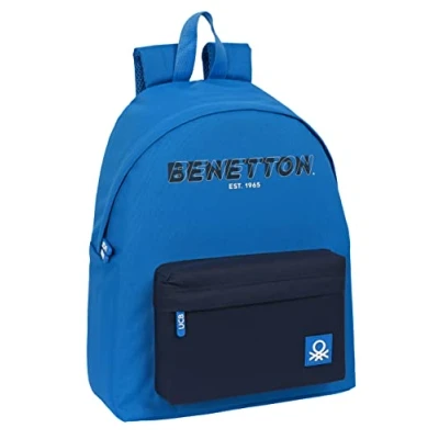 Imagen de BENETTON Deep Water Day Pack Infantil, Mochila Alta Calidad, Máxima Resistencia, Cómoda y Versátil, 33x15x42 cm, Color Azul
