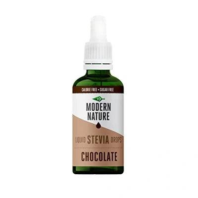Imagen de Modern Nature Gotas de Stevia Líquida Sabor Chocolate 50ml Edulcorante Natural, Sin Azúcar, Calorías, Keto Sustituto del Azúcar y Jarabe Café