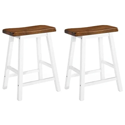 Imagen de vidaXL 2X Taburetes Bar 45x23x60cm Madera Banco Silla Asiento Banquillo Mueble