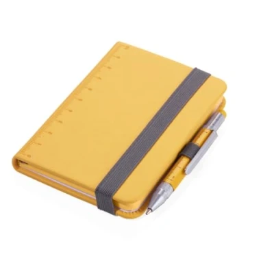Imagen de TROIKA NPP25/YE Amarillo A7 128hojas Cuaderno (128 hojas, Amarillo, Monótono, A7, Imitación piel, 1 bolsillos)