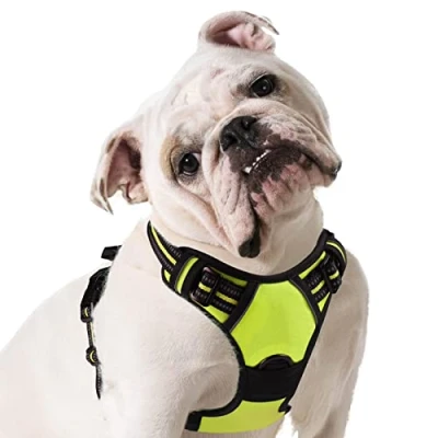 Imagen de Eagloo Arnes Perro Mediano, Antitirones antiescape, Chaleco Acolchado Ajustable, Anillos de Pecho y Espalda, Material Transpirable con Cinta Reflectante, Ejercer Correr, M Verde