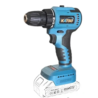 Imagen de KATSU FIT BAT Brushless Taladro Atornillador a Bateria 21V Tamaño Compacto, Motor sin Escobillas, 10mm Portabrocas Llave, 2 Velocidad y luz LED, para Hogar DIY, Batería