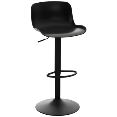 Imagen de CLP Silla De Bar Almada con Asiento En Polipropileno &amp; Base Metal I Taburete Regulable Altura Giratorio Color:, Color:Negro