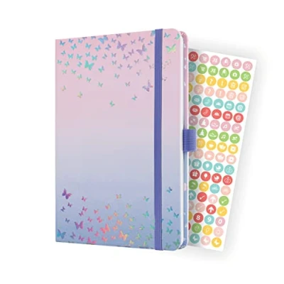 Imagen de SIGEL J4347 Jolie Agenda semanal 2024, Butterfly Confetti Candy, 13,5 x 20,3 cm, tapa dura, 174 páginas, violett, rosa