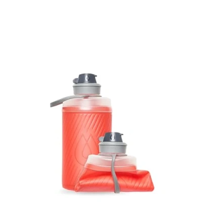 Imagen de HydraPak Flux Botella de agua senderismo plegable (750 ml) Tapón rosca sin BPA, ultraligero y antiderrames, color rojo secuoya