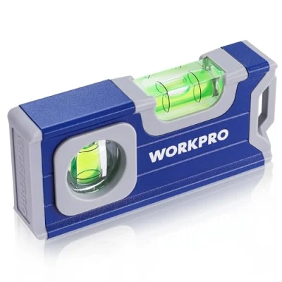 Imagen de WORKPRO Nivel Burbuja, Magnético de Bolsillo 115 mm, Medición Horizontal y Vertical 2 en 1, Burbuja
