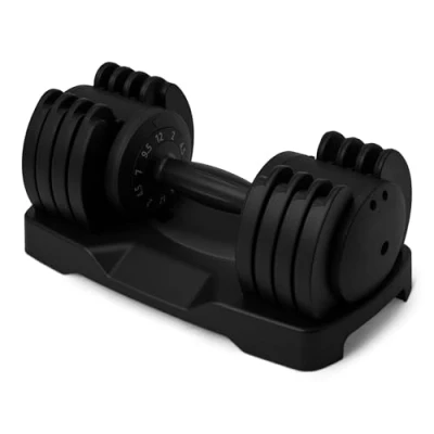 Imagen de Amazon Basics mancuerna ajustable, 12 kg, 5 pesas, individual