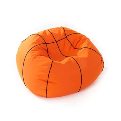 Imagen de Lumaland Beanbag Puff Pelota de Baloncesto Sofa Grande Adulto, Infantil &amp; Gamer para Comodidad Total Sillón Relax con Costuras Reforzadas y Relleno Perlas EPS 90x90x50 cm / 170 lt