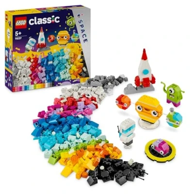 Imagen de Lego Classic Planetas Espaciales Creativos, Juguete del Sistema Solar, Juego de Construcción con Cohete Lanzadera, Regalo para Niños y Niñas 5 Años en Adelante Pequeños Astronautas 11037