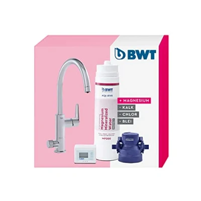 Imagen de BWT Filtro de agua AQA Drink Pure Urban Grifo 2 vías con caño C y cartucho magnesio potable Filtra cal, cloro, plomo cobre