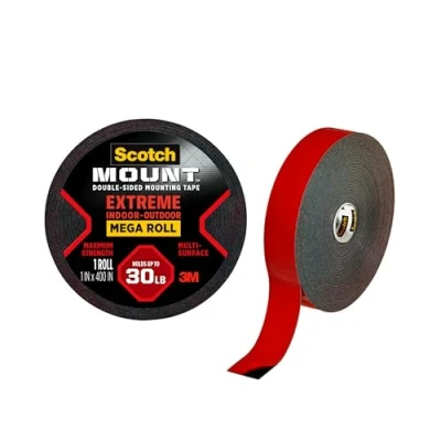 Imagen de 3M Scotch Extreme tiras y de montaje doble cara para escocés: 1 in x 400 in. (Negro)