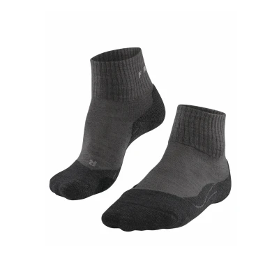 Imagen de FALKE TK2 Explore Wool Short W SSO lana hilo funcional anti ampollas gruesa 1 par, Calcetines para senderismo Mujer, Gris (Smog 3150), 35 36