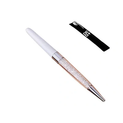 Imagen de bolígrafo con punta de cristal hecho 140 cristales brillantes Recambio y bolsa para incluidos. (blanco)