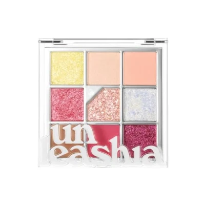 Imagen de UNLEASHIA Sombra de ojos Glitterpedia Paleta maquillaje Puntada vegano Cosméticos coreanos diario mate brillo perla fiesta (NO.7 Todo Peach Ade)