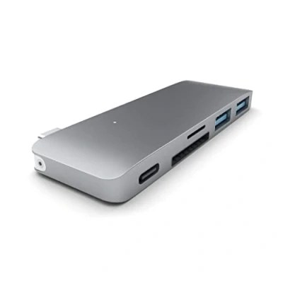 Imagen de Macbook 12 Satechi Type c Pass Through Usb Hub Space Grey