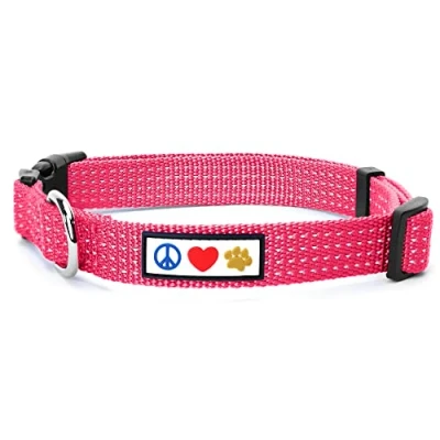 Imagen de Pawtitas Collares para Perros Reflectante Adaptable Collar Perro y Cachorro Ajustable Resistente Ideal Entrenamiento Color Rosa Pequeño