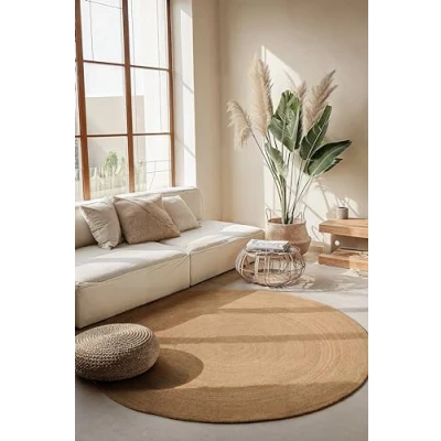 Imagen de Hanse Home Alfombra Redonda de yute Rangpur Natural para salón Tejida a Mano y respetuosa con el Medio Ambiente Boho Fibra salón, Dormitorio, Comedor,
