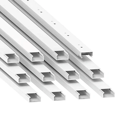 Imagen de Habengut Canaleta para Cables (con Orificio de Montaje en el Suelo), 15 x 30 mm, PVC, Color Blanco, Longitud 12 m (12 Unidades 1 Metro)