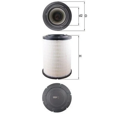 Imagen de MAHLE ORIGINAL LX 4139 Filtro de aire 442,5 303,7 Cartucho filtrante SCANIA: P,G,R,T series, 4 series