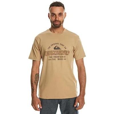 Imagen de Quiksilver Floating Around FÜR Camiseta estampada, Hombre, Talla: Medium, Beige