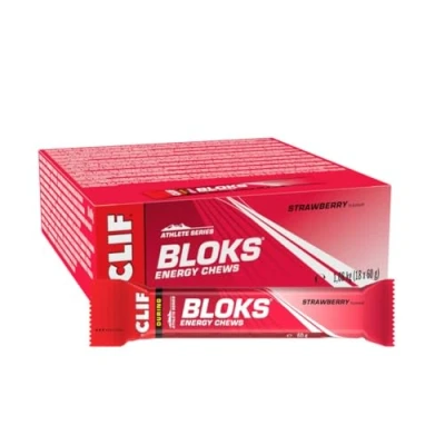 Imagen de CLIF BAR BLOKS Energy Chews Suplemento alimenticio durante y antes del ejercicio Sabor fresa 18 barras x 60 g