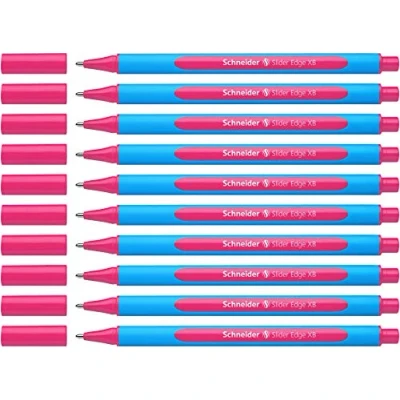 Imagen de Schneider 152209 Slider Edge XB Juego de 10 bolígrafos, modelo reducido, tinta color rosa, rosa y azul