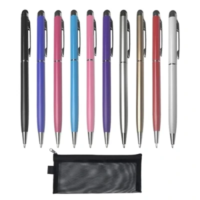 Imagen de 10 lápices capacitivos con 1 estuche para bolígrafos, lápiz capacitivo 2 en y bolígrafo de tinta negra smartphones, tabletas papel