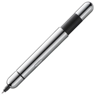 Imagen de Lamy pico chrome bolígrafo de bolsillo innovador con un clic en tamaño completo cuerpo metálico y ancho trazo M recambio compacto 22 negro incl.