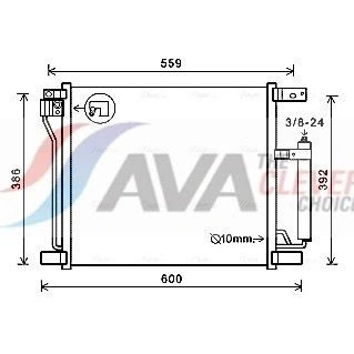 Imagen de PRASCO DN5401D Condensador con secador 15,5 10,2 Aluminio 487 R 134 a NISSAN: Juke