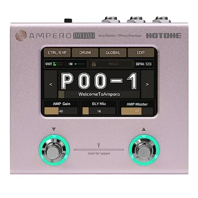 Imagen de Hotone Guitar Bass Procesador Multi Efectos Pantalla Táctil Amp Modeling IR Cabinets Simulación Stereo OTG USB Audio Interface Language Ampero Mini (Purple Taro)