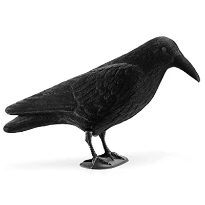 Imagen de Navaris Espanta pajaros Exterior Cuervo de plastico Ahuyentador Espantapajaros para Colgar o apoyar Palomas