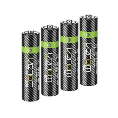 Imagen de Venom Baterías AAA Recargables 800 mAh 1.2 V NiMH (Paquete de 4), Color Negro