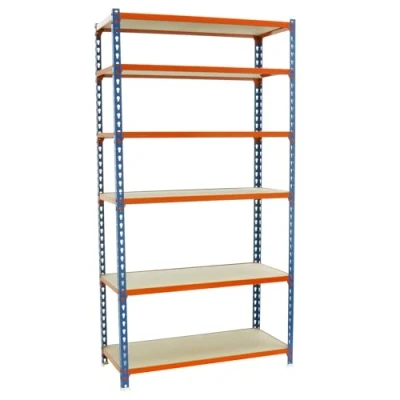 Imagen de Simon Rack Estanteria Metalica, 2500x1100x400 mm, 6 Baldas de Madera, 200 kg Punto Flexión, Estanterias Almacenaje, Azul/Madera Maderclick