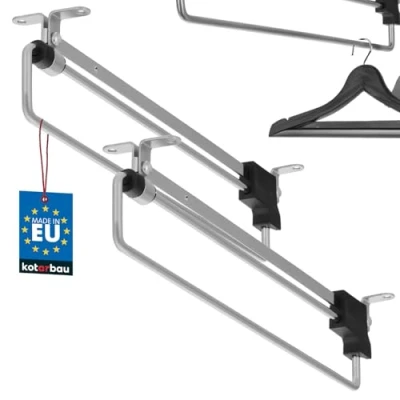 Imagen de KOTARBAU® 2 x Colgadores extraíbles de perchas, Barras extensibles armario 30 cm, Barra o vestidor, guardarropa, Perchero telescópico, Soporte para armarios, uds